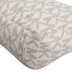 Pre Owned MICHAEL Michael Kors White/Beige Signature Coated Canvas and Leather Lilly Tote