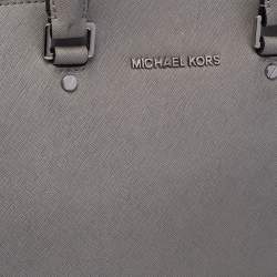 Pre Owned MICHAEL Michael Kors Grey Saffiano Leather Large Selma Tote