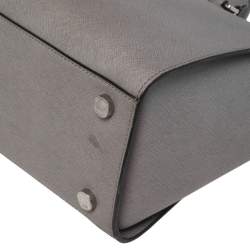 Pre Owned MICHAEL Michael Kors Grey Saffiano Leather Large Selma Tote