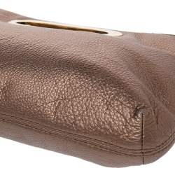 Pre Owned حقيبة كلتش مايكل كورس بيركلى جلد مُحبب برونزي 