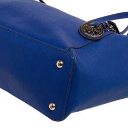 Pre Owned حقيبة يد مايكل مايكل كورس "جيت سيت" سحاب علوي متوسطة جلد أزرق