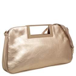 Pre Owned حقيبة كلتش مايكل مايكل كورس بيركلي جلد ذهبي ميتاليك