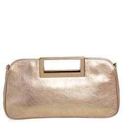 Pre Owned حقيبة كلتش مايكل ماي�كل كورس بيركلي جلد ذهبي ميتاليك