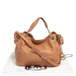 Pre Owned MICHAEL Michael Kors Tan Leather Jet Set Chain Tote