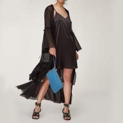 مملوكة مسبقًا حقيبة كلتش مايكل مايكل كورس جيت سيت ترافيل جلد زرقاء  