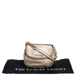 مملوكة مسبقًا حقيبة كروس مايكل مايكل كورس بيدفورد جلد ذهبي ميتاليك 