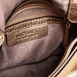 مملوكة مسبقًا حقيبة كروس مايكل مايكل كورس بيدفورد جلد ذهبي ميتاليك 