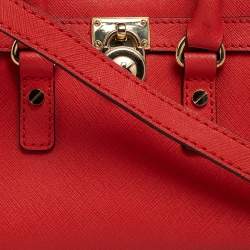 Pre Owned MICHAEL Michael Kors Red Leather Mini Hamilton Crossbody Bag