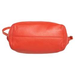 Pre Owned MICHAEL Michael Kors Orange Leather Jet Set Chain Hobo