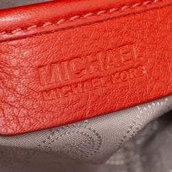 Pre Owned MICHAEL Michael Kors Orange Leather Jet Set Chain Hobo