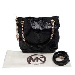 مملوكة مسبقًا MICHAEL Michael Kors Python Embossed Leather Chain Tote