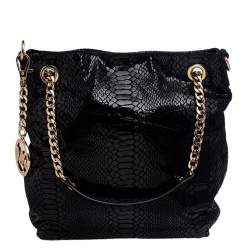 Pre Owned MICHAEL Michael Kors Python Embossed Leather Chain Tote