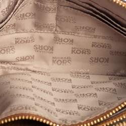 Pre Owned حقيبة كروس مايكل مايكل كورس اديلي جلد وكانفاس مقوى بالشعار بني سحاب مزدوج