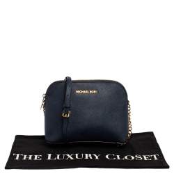 مملوكة مسبقًا MICHAEL Michael Kors Navy Blue Leather Cindy Dome Crossbody Bag