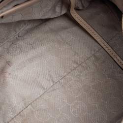 Pre Owned MICHAEL Michael Kors White/Beige Coated Canvas And Leather Grayson Satchel