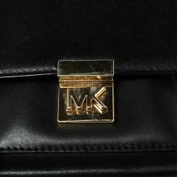 Pre Owned MICHAEL Michael Kors Black Leather Mindy Top Handle Bag