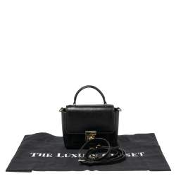 Pre Owned MICHAEL Michael Kors Black Leather Mindy Top Handle Bag