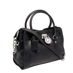 Pre Owned حقيبة يد توتس مايكل مايكل كورس هاميلتون ايست ويست جلد أسود متوسطة