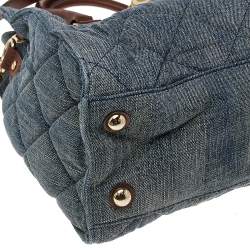 Pre Owned MICHAEL Michael Kors Blue Denim And Leather Hamilton Shoulder Bag