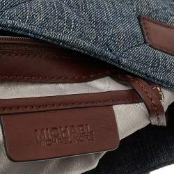 Pre Owned MICHAEL Michael Kors Blue Denim And Leather Hamilton Shoulder Bag
