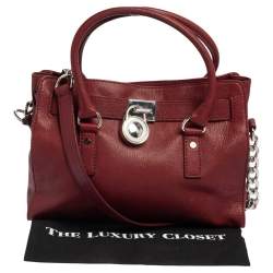Pre Owned حقيبة يد توتس مايكل مايكل كورس هاميلتون إيست ويست جلد أحمر