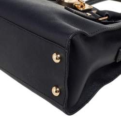 Pre Owned MICHAEL Michael Kors Black Leather Medium Hamilton East West Tote