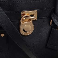 Pre Owned MICHAEL Michael Kors Black Leather Medium Hamilton East West Tote