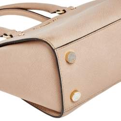 Pre Owned MICHAEL Michael Kors Beige Saffiano Leather Medium Selma Tote