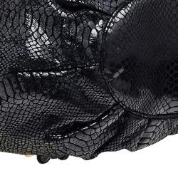 MICHAEL Michael Kors Black Python Embossed Leather Tote