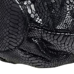 MICHAEL Michael Kors Black Python Embossed Leather Tote