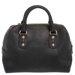 Pre Owned MICHAEL Michael Kors Black Leather Dome Satchel