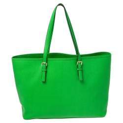 مملوكة مسبقًا MICHAEL Michael Kors Green Leather Large Jet Set Tote