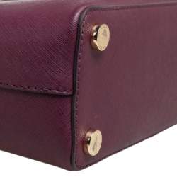 Pre Owned حقيبة ساتشل مايكل مايكل كورس سافانا جلد سافيانو برقوقي صغيرة