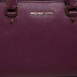 Pre Owned حقيبة ساتشل مايكل مايكل كورس سافانا جلد سافيانو برقوقي صغيرة