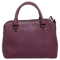 Pre Owned حقيبة ساتشل مايكل مايكل كورس سافانا جلد سافيانو برقوقي صغيرة