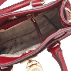 Pre Owned MICHAEL Michael Kors Dark Red Leather Mini Hamilton Crossbody Bag