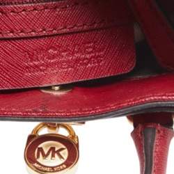Pre Owned MICHAEL Michael Kors Dark Red Leather Mini Hamilton Crossbody Bag