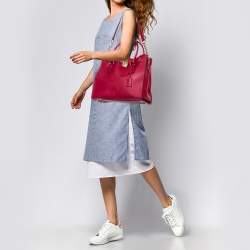 Pre Owned حقيبة يد توتس مايكل مايكل كورس هاميلتون نورث ساوث جلد سافيانو أحمر كبيرة