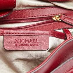 Pre Owned حقيبة يد توتس مايكل مايكل كورس هاميلتون نورث ساوث جلد سافيانو أحمر كبيرة