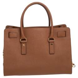Pre Owned MICHAEL Michael Kors Brown Leather North South Hamilton Tote