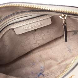 Pre Owned MICHAEL Michael Kors White Leather Cindy Dome Crossbody Bag