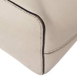 Pre Owned MICHAEL Michael Kors White Leather Cindy Dome Crossbody Bag