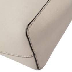 Pre Owned MICHAEL Michael Kors White Leather Cindy Dome Crossbody Bag