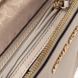 Pre Owned MICHAEL Michael Kors White Leather Cindy Dome Crossbody Bag