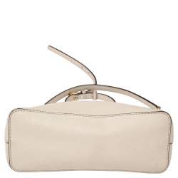 Pre Owned MICHAEL Michael Kors White Leather Cindy Dome Crossbody Bag