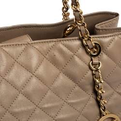 Pre Owned MICHAEL Michael Kors Beige Quilted Leather Large Susannah Tote