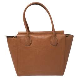 مملوكة مسبقًا حقيبة مايكل كورس مرسر كبيرة جلد محبب بني