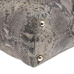 MICHAEL Michael Kors Khaki/Black Python Effect Leather Tote