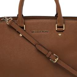 Pre Owned MICHAEL Michael Kors Brown Leather Large Selma Satchel