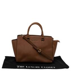 Pre Owned MICHAEL Michael Kors Brown Leather Large Selma Satchel